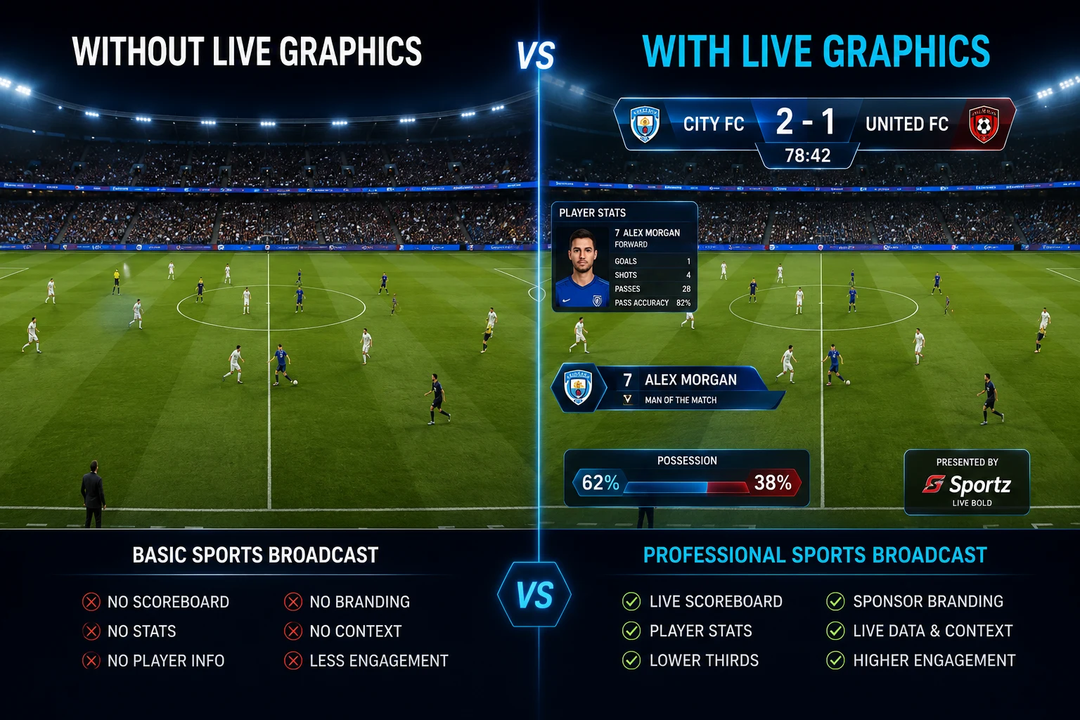 live graphics for sports broadcasts